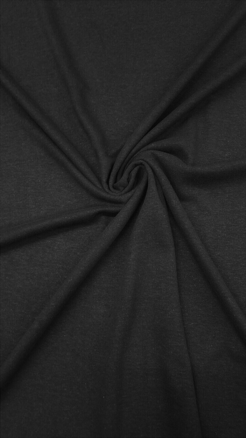 Black Light Weight Hemp Jersey Knit , 55% Certified Organic Hemp , 45% Certified Organic Cotton , 5.2oz , 30" Tubular