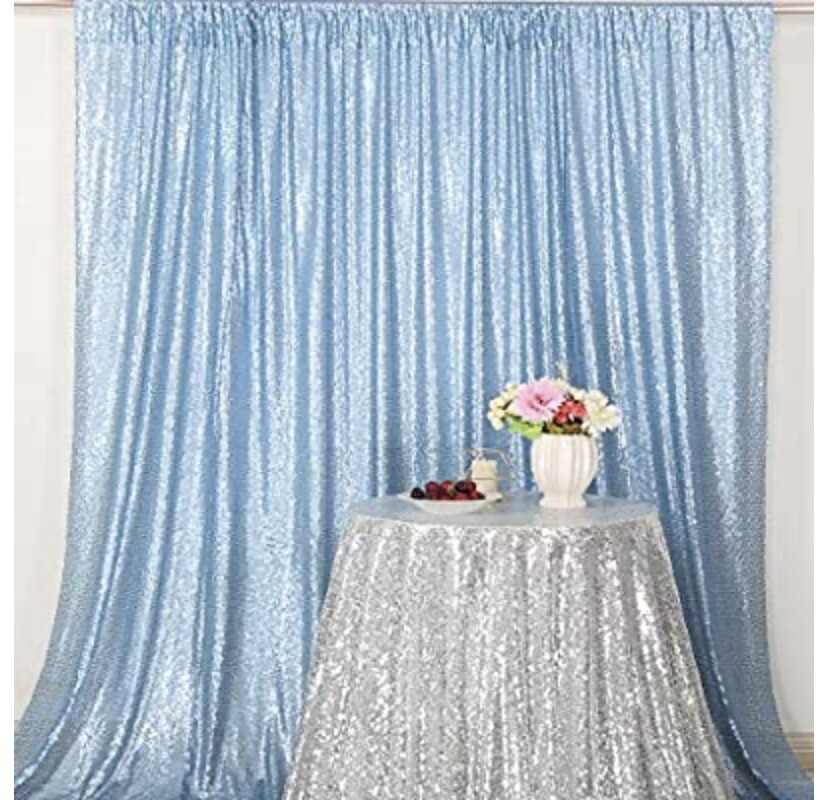 Baby Blue Sequin Drapes - 4ft x 6ft