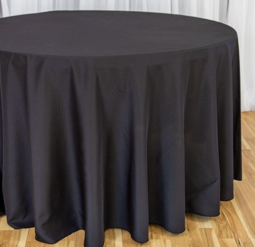 Black Polyester Tablecloth - 120”