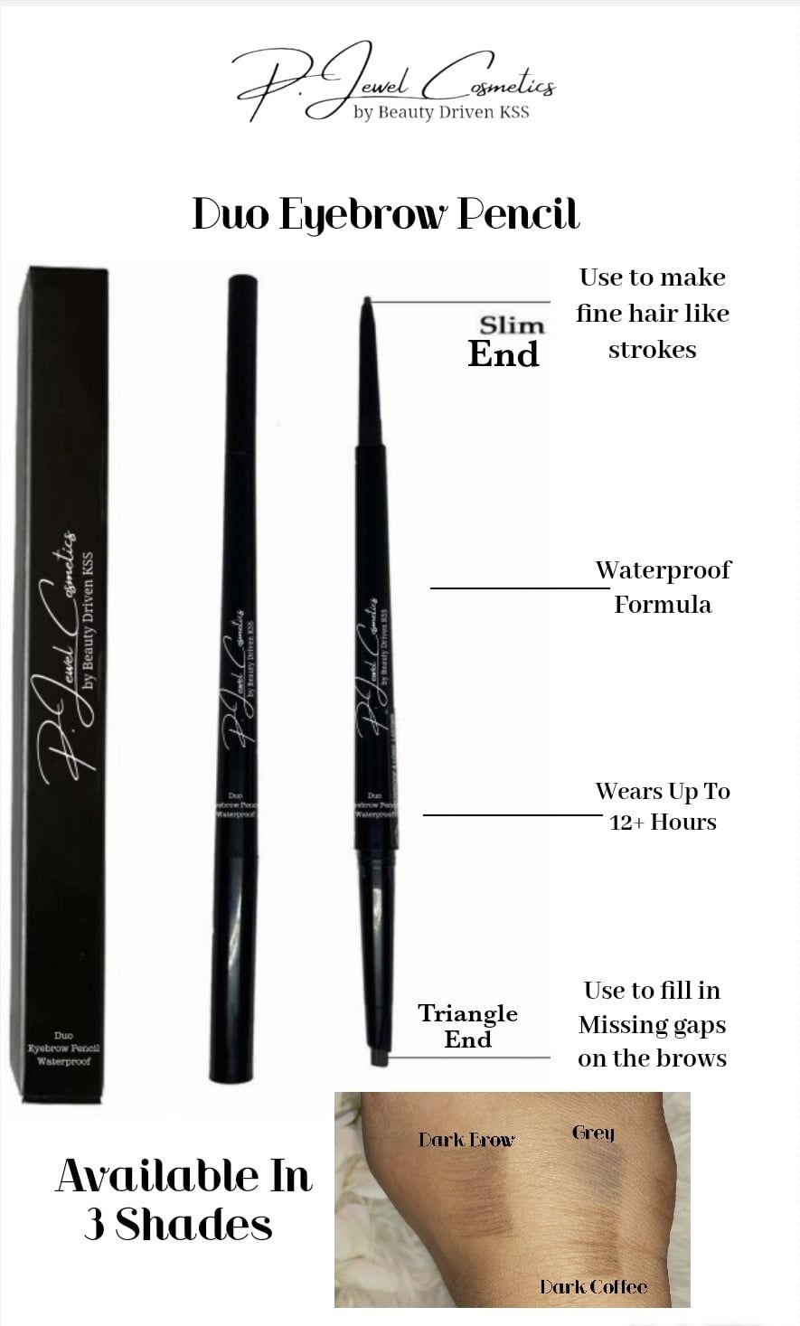 Duo Eyebrow Pencil in Dark Brown