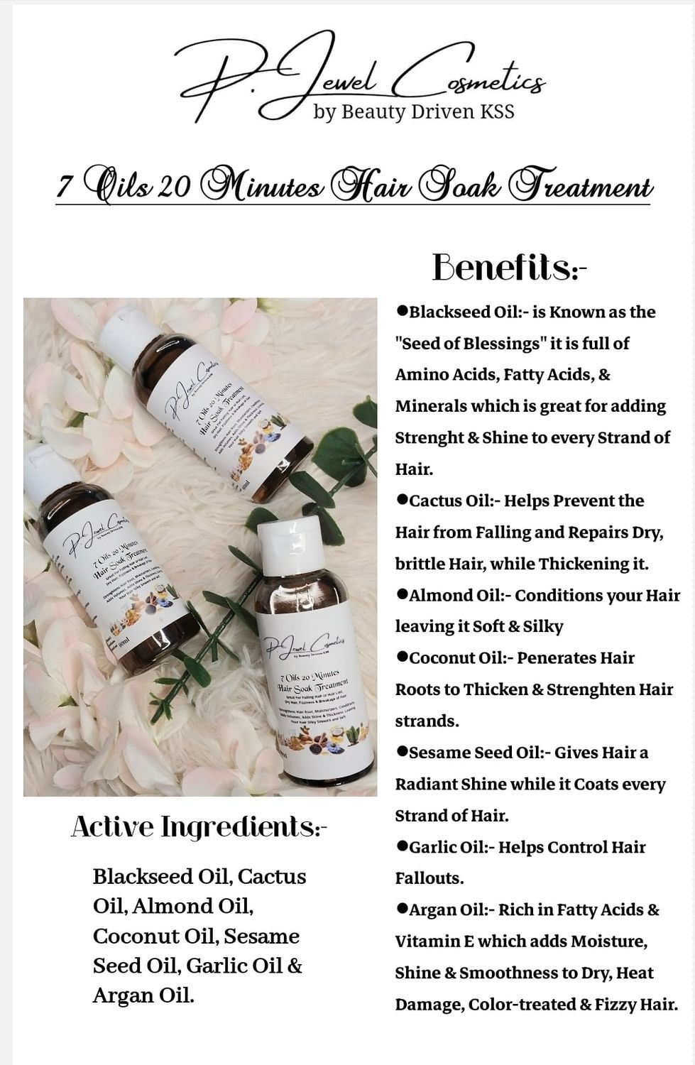 7 Oils 20mintues Hair Soak Treatment