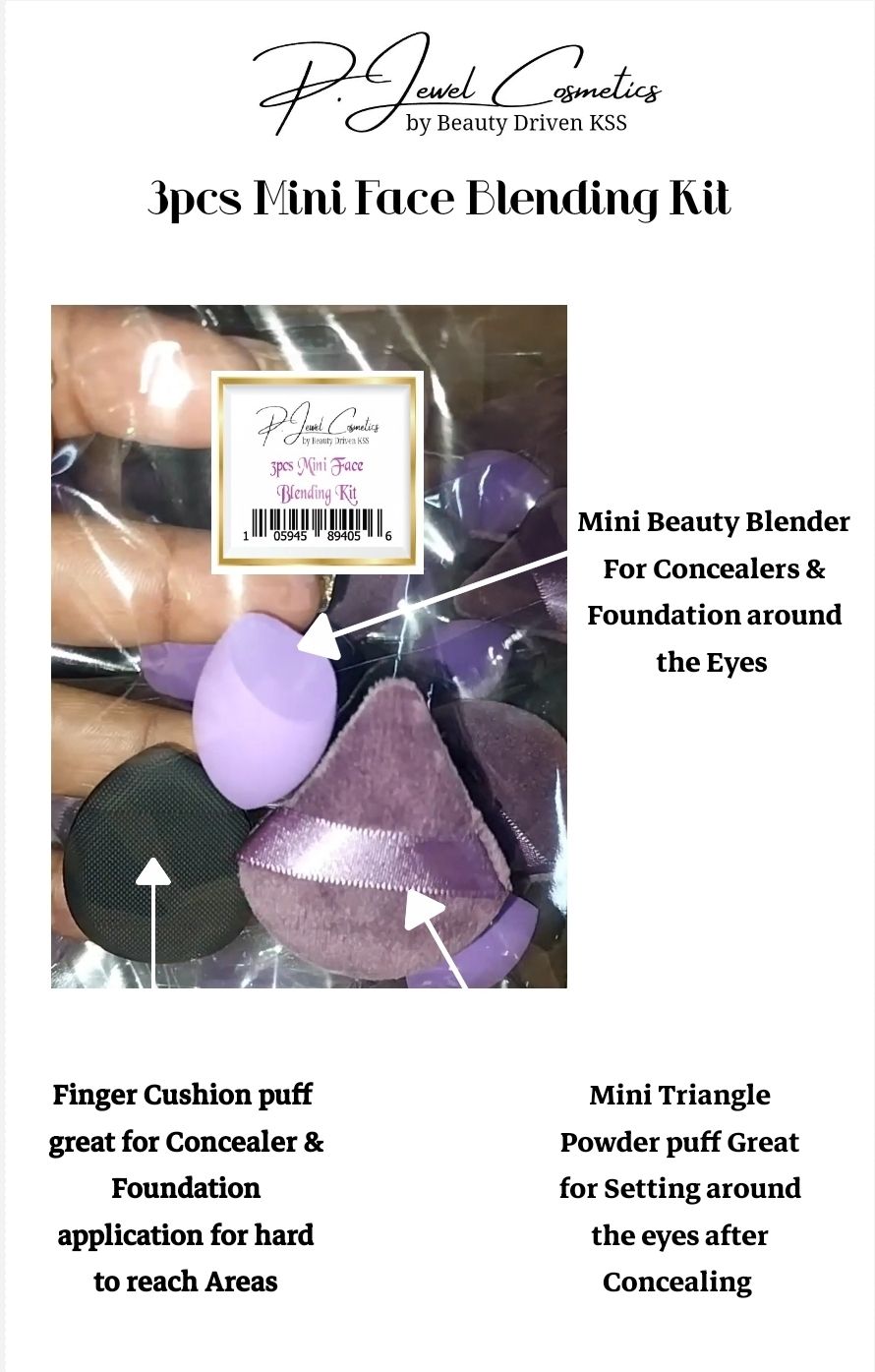 3pcs Mini Face Blending Kit