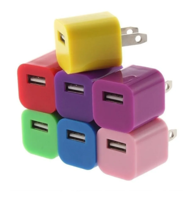 CARGADOR  USB DE PARED VARIOS COLORES