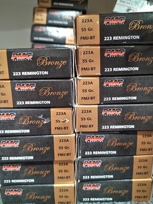 PMC Bronze .223 FMJ-BT 55gr Brass 20rd