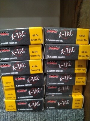 PMC X-TAC 5.56 62gr FMJ-BT 20 rd Green Tip