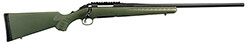 Ruger American Predator, 22‑250 Rem, 22" Threaded Barrel, Black/Moss Green Syn, Scope Rail, 4rd