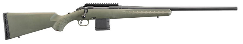 Ruger American Predator, 223 Rem, 22&quot; Threaded Barrel, Blk/Moss Green Syn, Scope Rail, 10‑rd