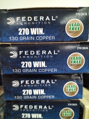 Federal 270win 130gr Copper Bullet, 20rd Box