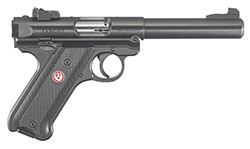 Ruger Mark IV Target, 22 LR, 5.5" Bull Barrel, Adj Sight, Blued, 2 10‑round magazines