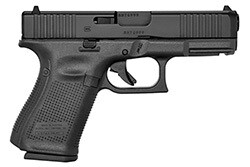 Glock G19 Gen 5, 9mm, 4&quot; Barrel, Fixed Sights, Front Serrations, Black, 3 15‑rd Mags