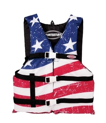 Kwik Tek 30098-15-A-US General Purpose Life Vest, Adult, Stars &amp; Stripes