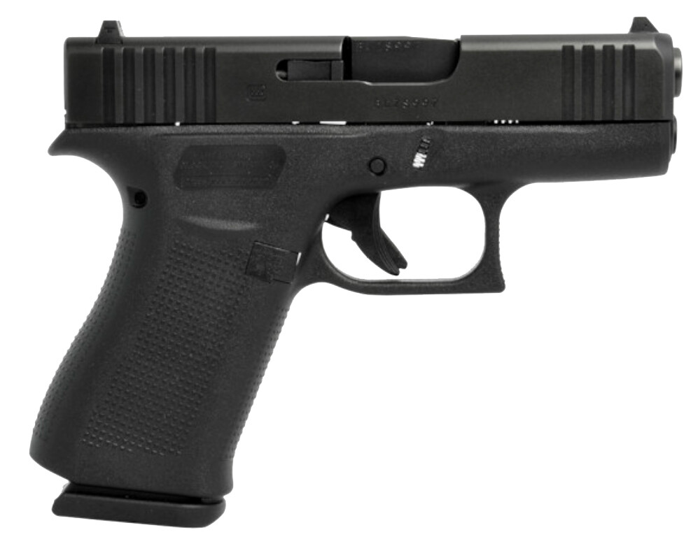 Glock G43X, 9mm, 3.39" Barrel, Fixed Sights, Black/Black, 10‑rd