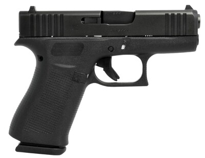 Glock G43X, 9mm, 3.39&quot; Barrel, Fixed Sights, Black/Black, 10‑rd