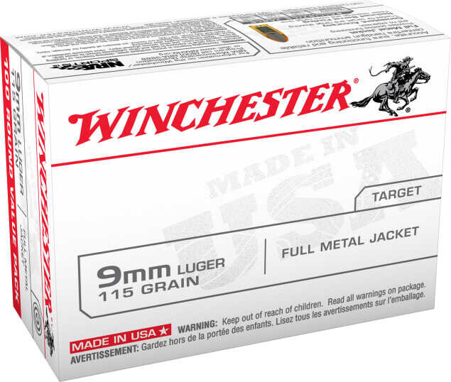 Winchester 9mm Luger 115 gr 100 rd