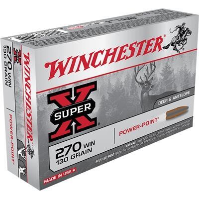 WINCHESTER SUPER-X RIFLE AMMO 270 WIN 130 GR. POWER-POINT 20 RD.