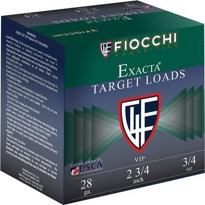 FIOCCHI VIP TARGET SHOTGUN LOADS 28 GA. 2.75 IN. 3/4 OZ. 1300 FPS 7.5 SHOT 25 RD.
