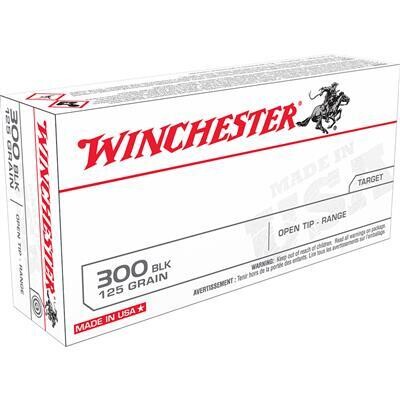 WINCHESTER USA RIFLE AMMO 300 AAC BLACKOUT 125 GR. OPEN TIP USA 20 RD.