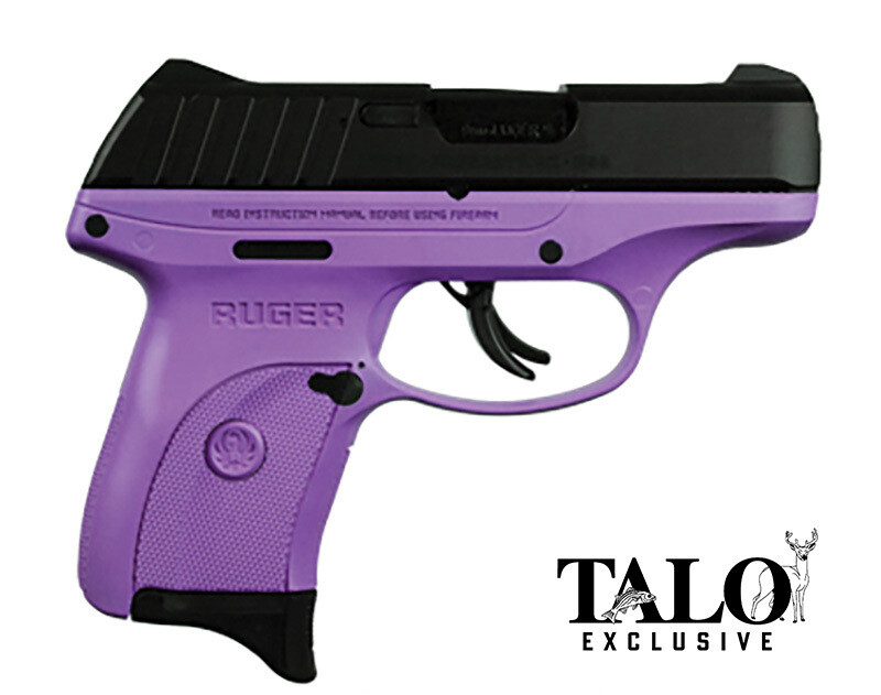 Ruger EC9s, 9mm Luger, 3.12&quot; Barrel, Fixed Sights, Black/Purple Cerakote, 7‑round, TALO