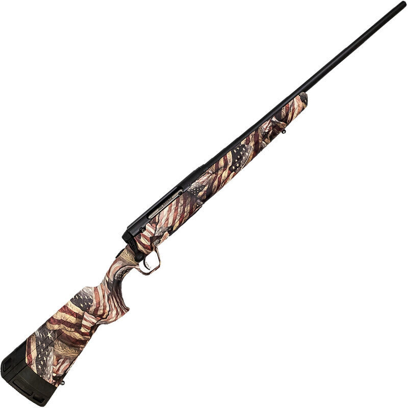 Savage Arms Axis II RWB 6.5 Creedmoor Bolt Action Rifle 22&quot; Barrel 4 Rounds American Flag Synthetic Stock Black Finish