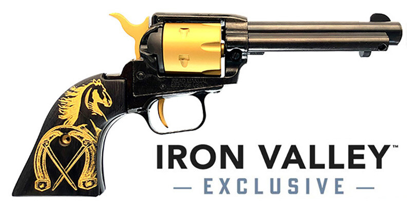 Heritage Rough Rider, 22 LR, 4.75" Barrel, Fixed Sight Blue/Gold, Gold Horseshoe IVS Exclusive