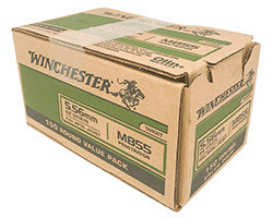 Winchester USA, 5.56mm M855, 62 grain, Full Metal Jacket, 150/box, Green Tip