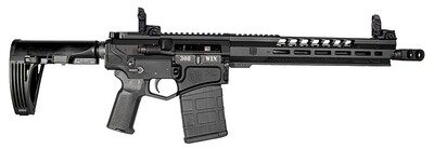 Diamondback DB15 Black Gold Pistol, 308, 13.5", MBUS, 13" M‑Lok Rail, Tailhook Brace, Black, 30‑rd