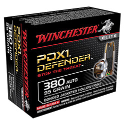 Winchester PDX1 Defender, 380 Auto, 95 grain, Bonded Jacketed Hollow Point, 20/box