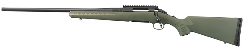Ruger American Predator, LH, 7mm‑08, 22&quot; Threaded Barrel, Blk/Moss Green Syn, Scope Rail, 4‑rd