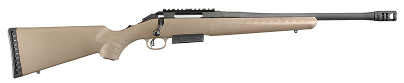Ruger 16950 American Ranch Bolt Action Rifle, 450 Bushmaster, 16.12" BBL., Flat Dark Earth Synthetic Stock, 3-Round