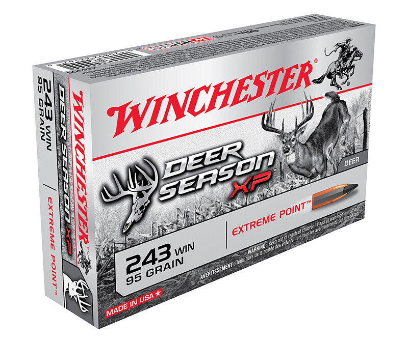 Winchester Ammunition Deer Season XP, 243 Win, 95 grain, Extreme Point, 20/box