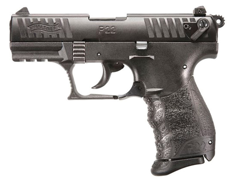 Walther P22Q, 22 LR, 3.42" Barrel, 3 Dot Sights, Black, 10‑rd