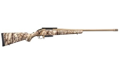 Ruger American Rifle, 7mm‑08 Rem, 22" TB, Bronze Cerakote/Go Wild Camo, Scope Rail, 3‑rd
