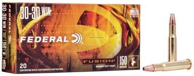 Federal Fusion F3030FS1 Rifle Ammo 30-30 WIN, 150 Grains, 2390 fps, 20, Boxed