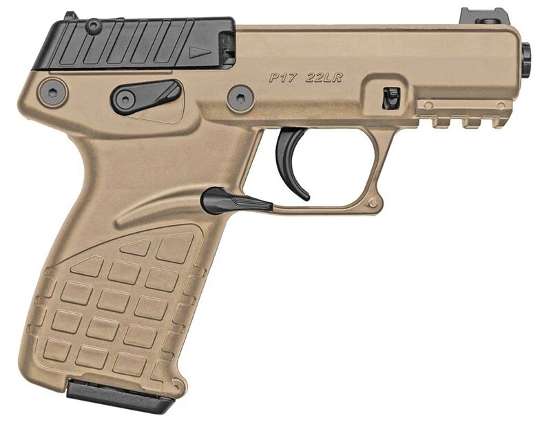 KEL-TEC

P17, .22LR, 3.8&quot; Barrel, Fiber Optic Front Sight, Tan, (3) 16-Rd