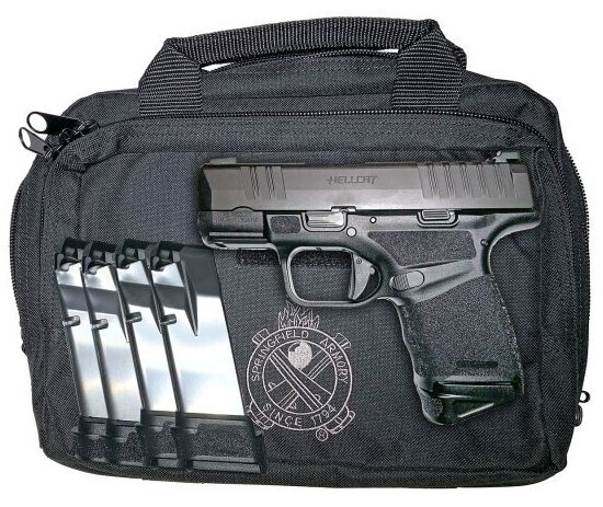 SPRINGFIELD ARMORY Hellcat Micro-Compact, 9mm, 3", U-Dot Tritium Front/Tac Rack Rear, Black, (1) 11-Rd &amp; (4) 13-Rd, Stocking Gear Up