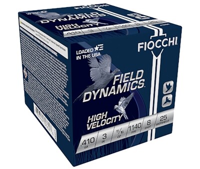 FIOCCHI Upland Game High Velocity, .410 Bore, 3&quot; 11/16 Oz, #8 Shot, 25/Box