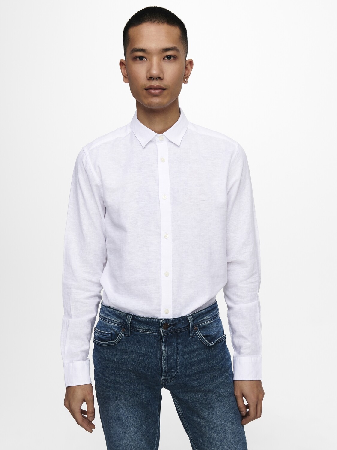 CAIDEN LS SOLID LINEN SHIRT