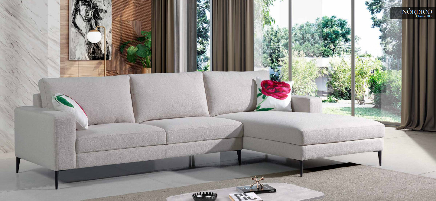 SOFÁ COM CHAISE MOD. NÓRDICO