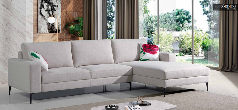 SOFÁ COM CHAISE MOD. NÓRDICO