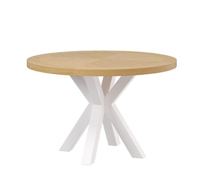 MESA BEVERLY FIXA - CARVALHO/ BRANCO