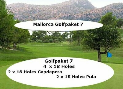 Golfpaket VII - P 7 -
4 x 18 Holes -
2 x Capdeper + 2 x Pula - PMI4GJ