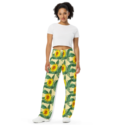 All-over print unisex wide-leg pants
