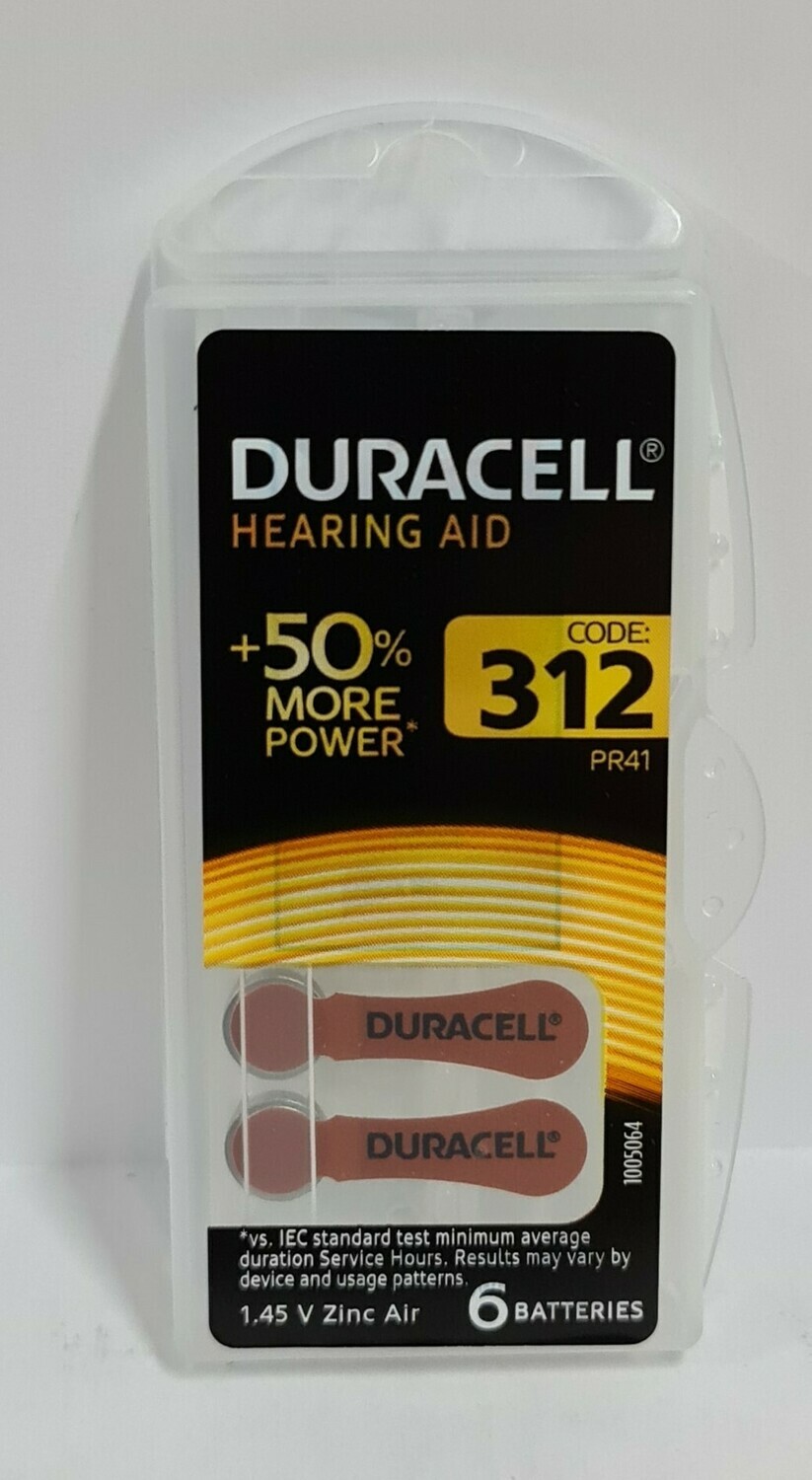 Duracell 312 / PR41 / 1.4V Zinc Air