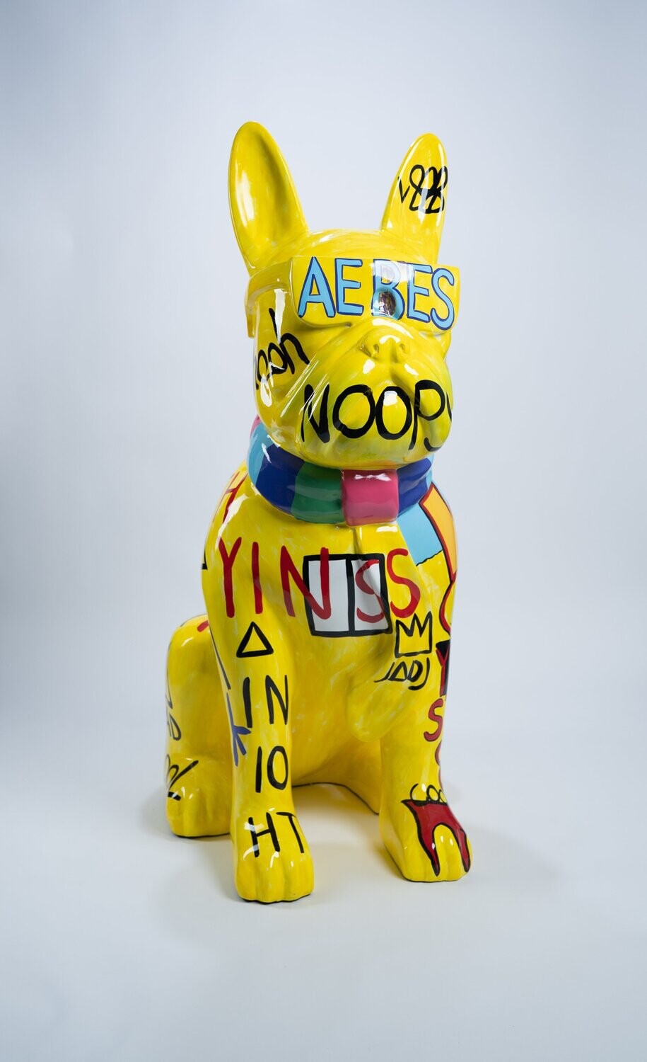 Sitting French bulldog  Pop Art