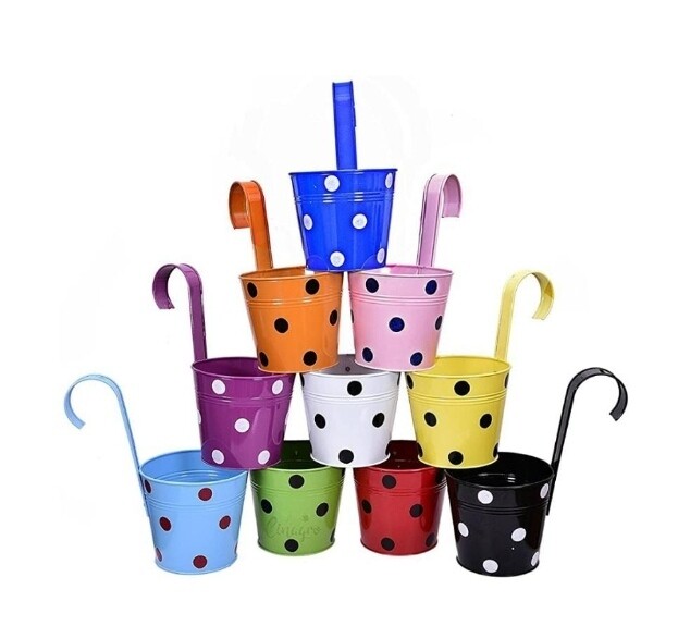 Single Hook Metal Pot - Set of 5