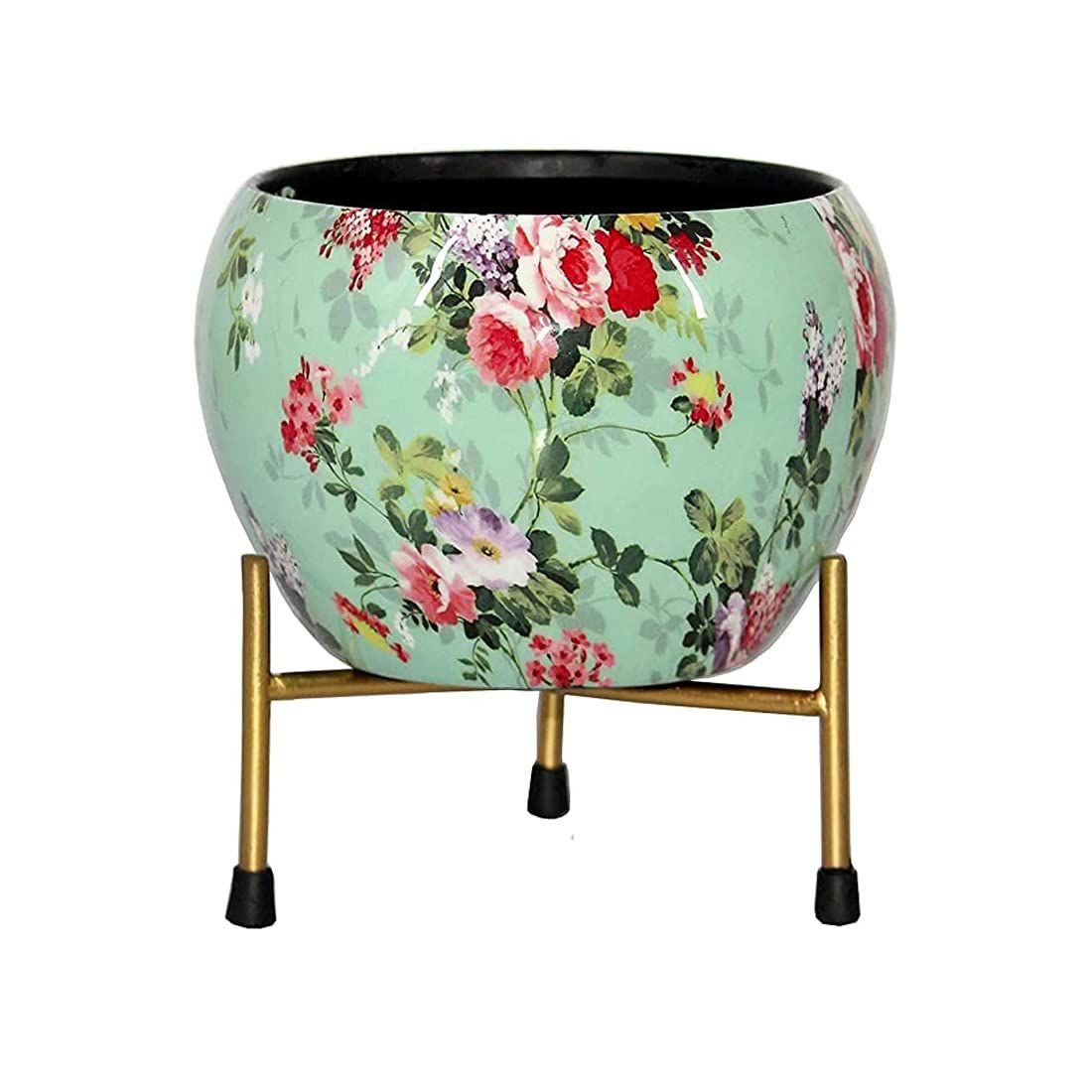 Metal Round Pot with Stand- Any Color