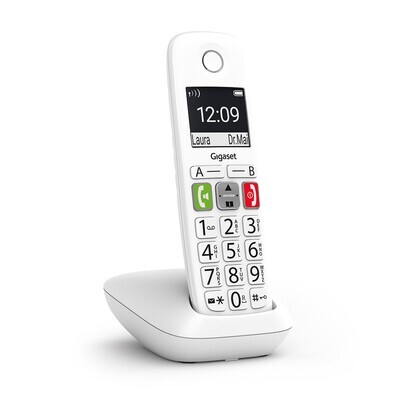 Téléphone sans fil Gigaset E290 blanc vue générale