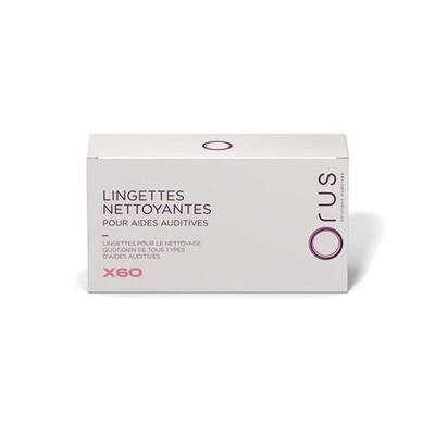 Lingettes nettoyantes pour appareil auditif - Boite de 60 Lingettes nettoyantes pour appareil auditif - Boite de 60