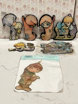 Precious Moments Capiz Shell Various Ornaments Set of 7