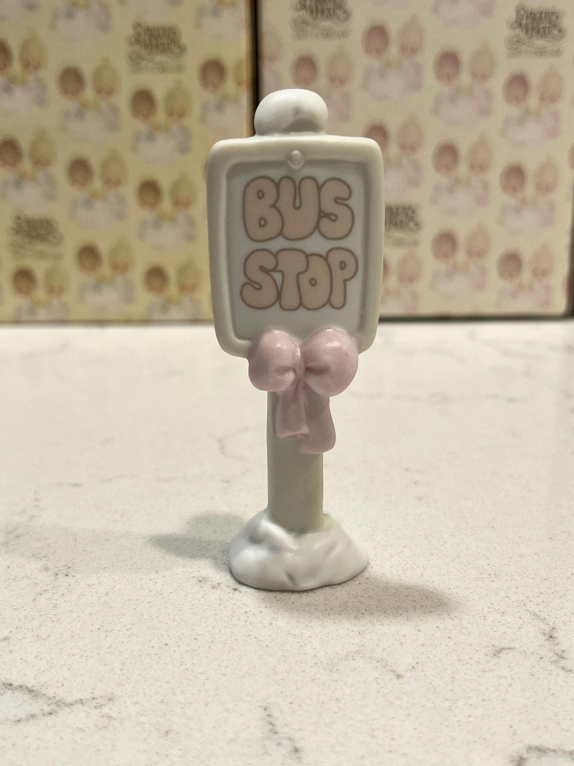 Precious Moments Sugar Town Bus Stop Sign #150207